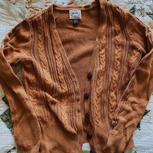 Cable knit Joanie cardigan, rust
